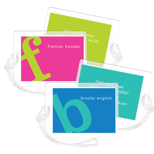 Letter Perfect Luggage Tags in Your Color Choice